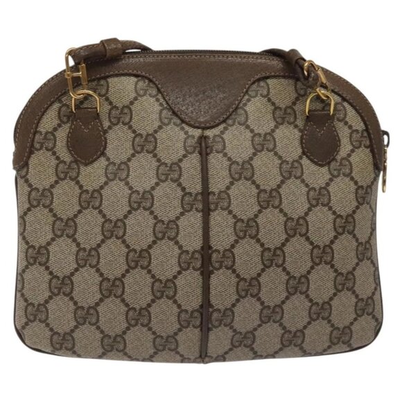 GUCCI GG Supreme Web Sherry Line Bag PVC Beige Gold - Picture 3 of 16